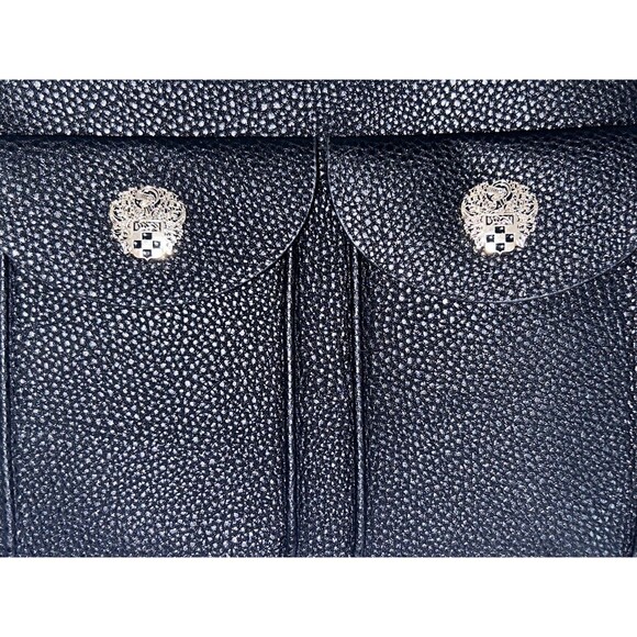 VINCE CAMUTO Black faux leather waist belt with bag Size Large - Picture 2 of 16